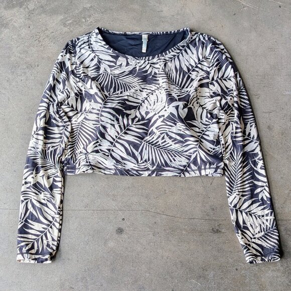 Sea Level Australia Morocco Long Sleeve Crop Rashie Top Black size US 14 - Picture 1 of 8